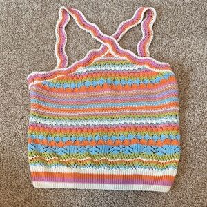 Zara crochet cross top